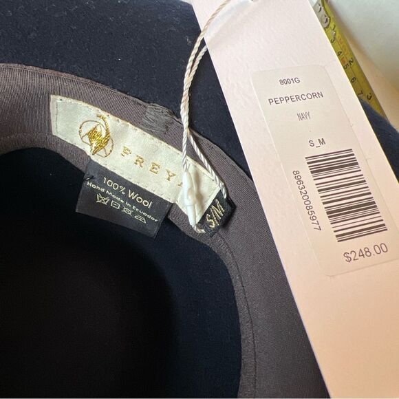 Freya x Veronica Beard Sz L Hat Peppercorn Navy Blue 100% Wool NWT $248 main image 10